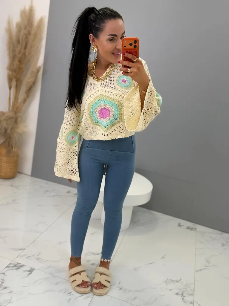 Push-up jeggings magas derékkal