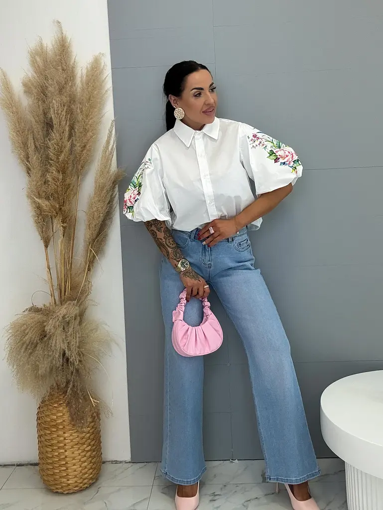 Rövid ujjú virágmintás ing ALINA