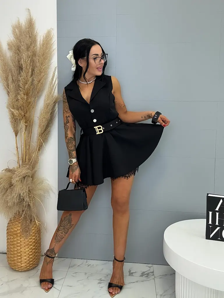 Overál ruha övvel alul csipkével MARY - next