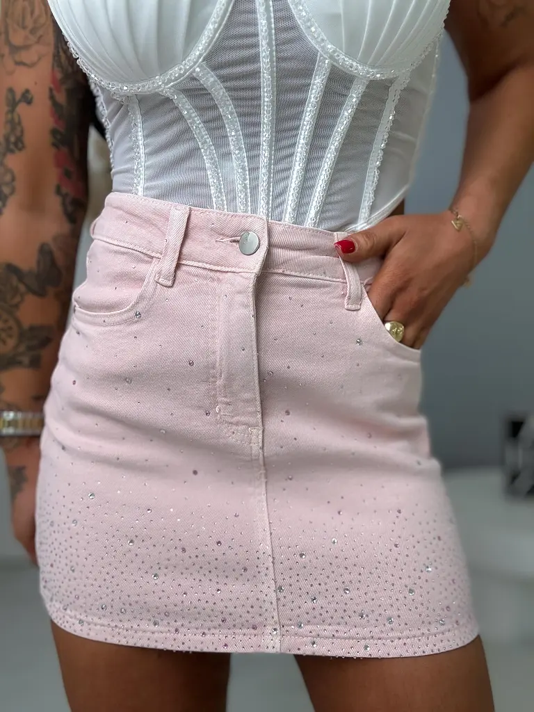 Elasztikus mini szoknya kövekkel KENZO