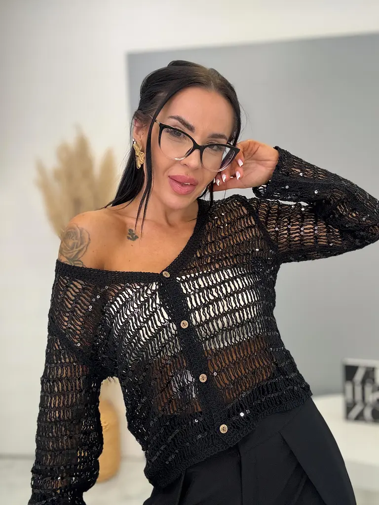 Csillogó hosszú ujjú kardigán ROMA - next