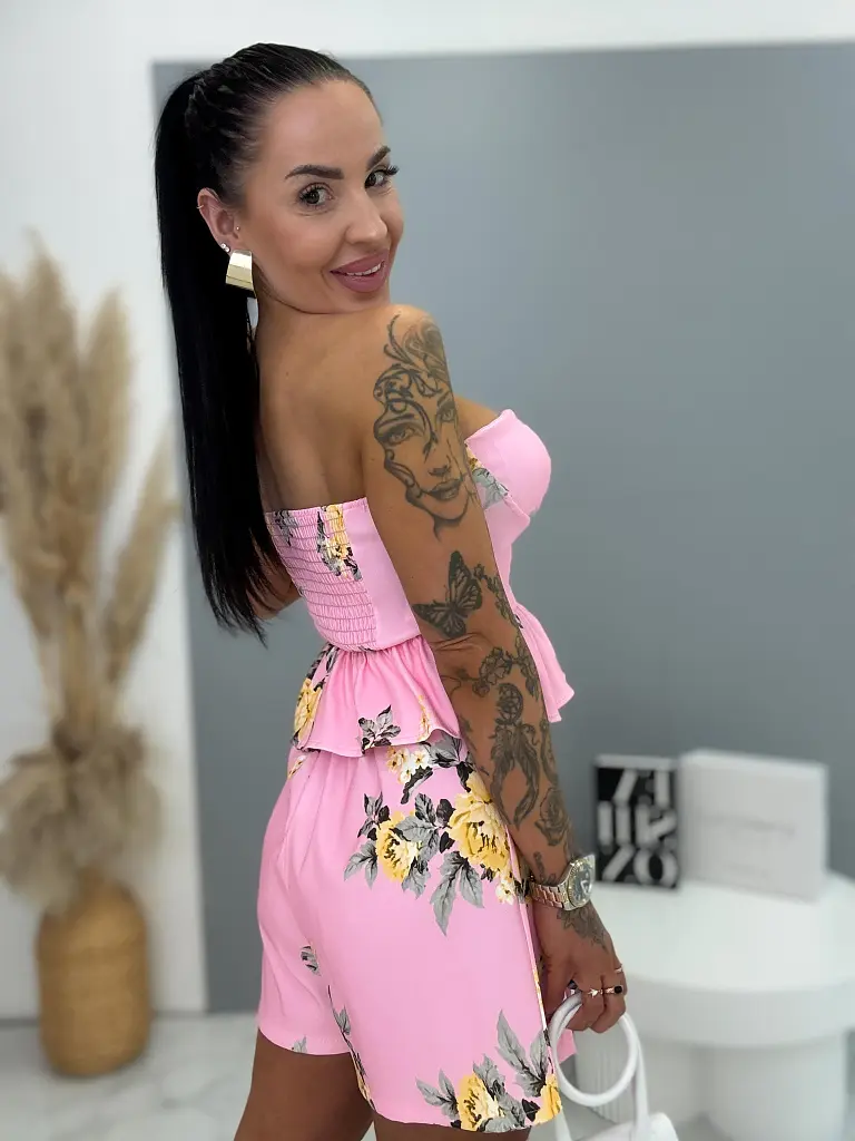 Kétrészes virágmintás szett FLORA