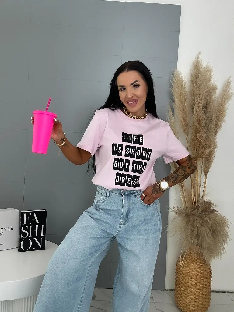 Női póló felirattal LIFE