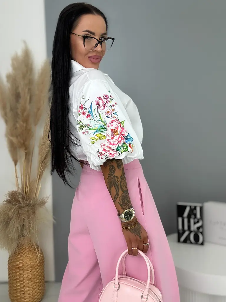 Rövid ujjú virágmintás ing ALINA