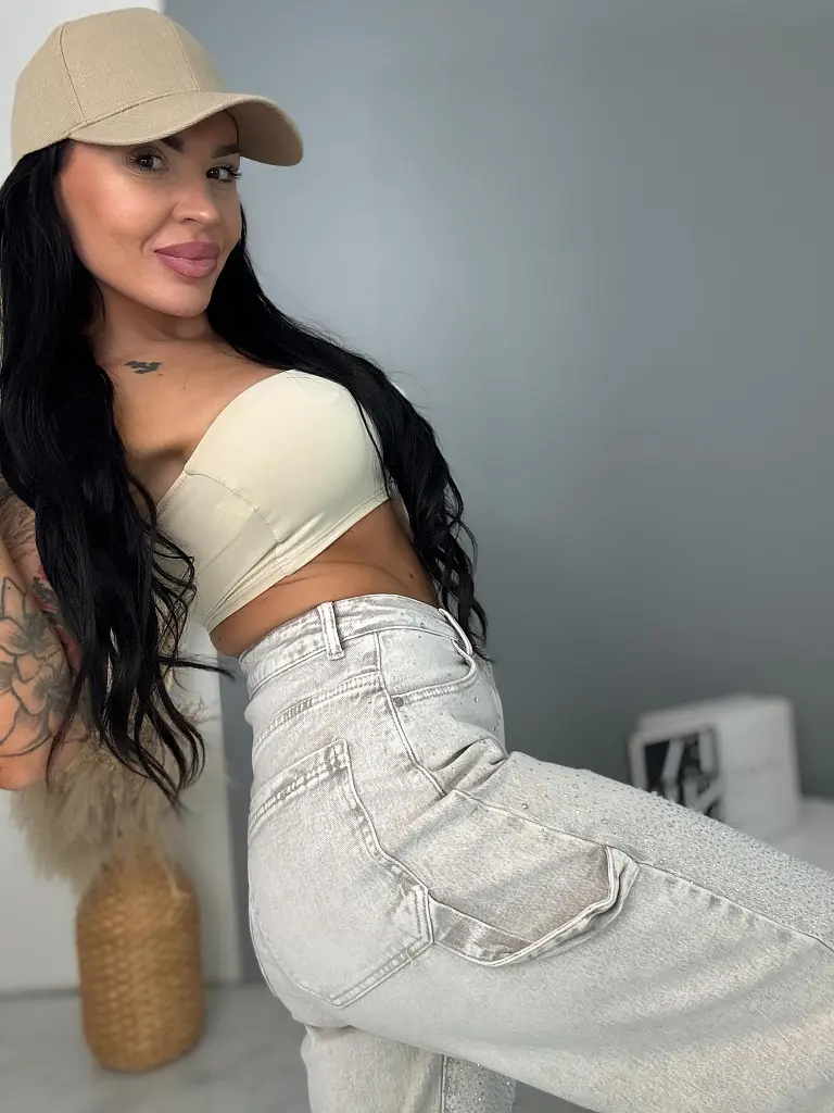 Balón fazonú farmernadrág strasszokkal SPARKLE - next