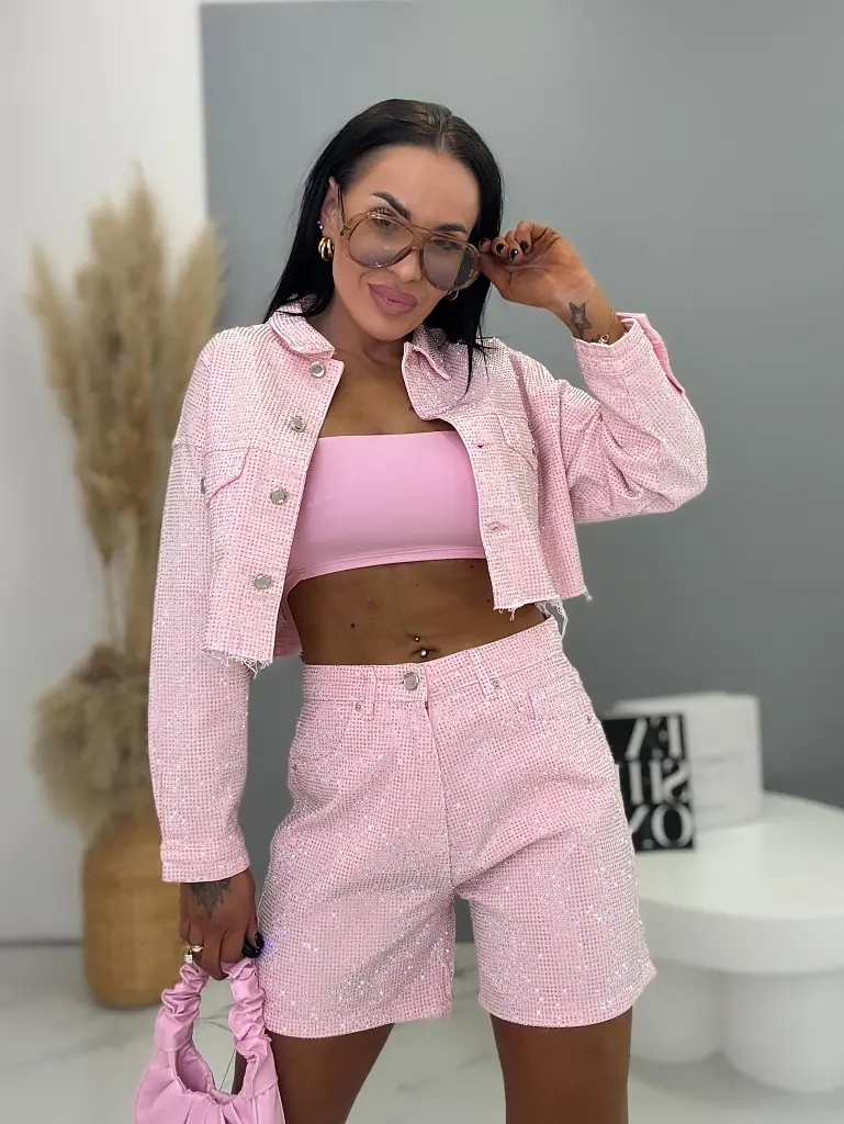 Farmer short strasszokkal DIAMOND PINK