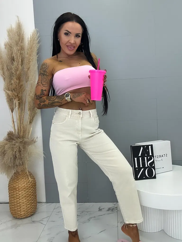 Mom fit farmernadrág NOIR