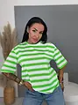 Női csíkos póló felirattal NEO STRIP