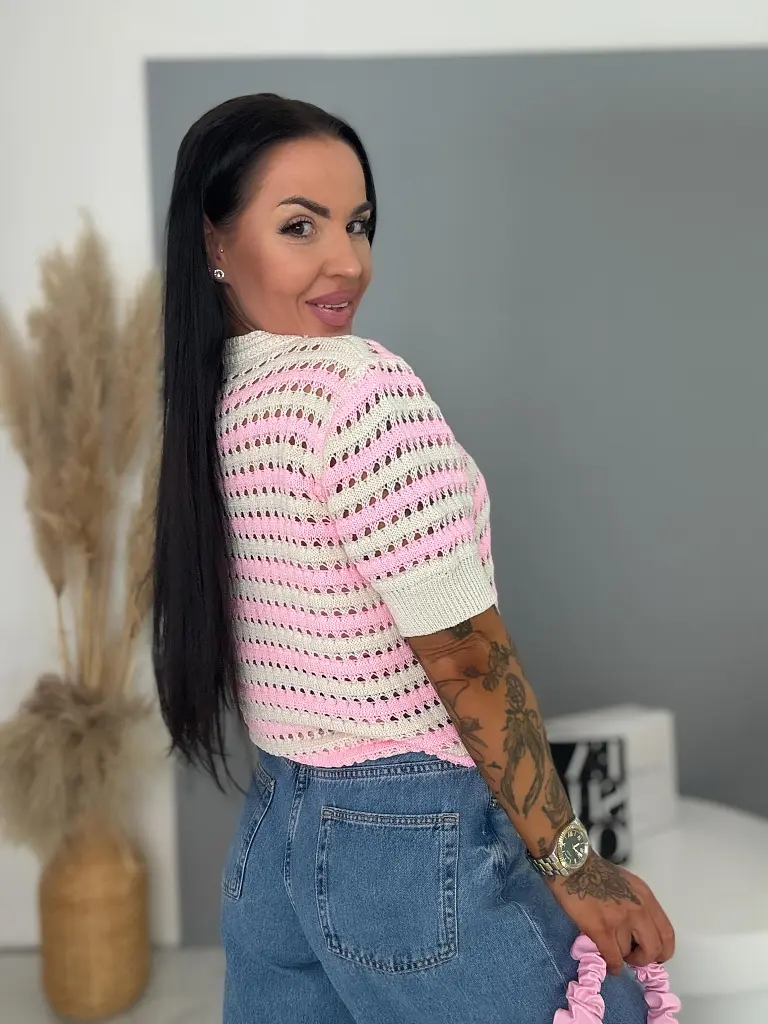 Horgolt rövid ujjú felső WAVE - next