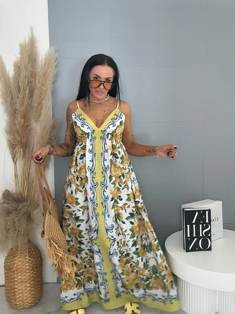 Pántos virágmintás ruha ELIA