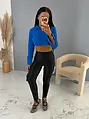 Magas derekú csillogó anyagú leggings STARS