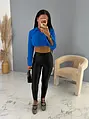 Magas derekú csillogó anyagú leggings STARS