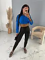 Magas derekú csillogó anyagú leggings STARS