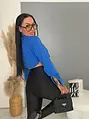 Magas derekú csillogó anyagú leggings STARS