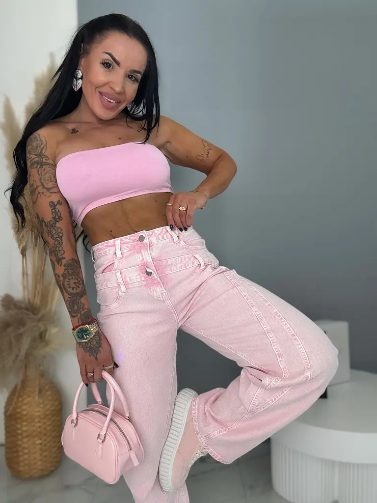 Elasztikus ballon fazonú baby pink farmer ZEFFA