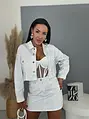 White crop denim kabát strasszkövekkel ICE CRYSTAL 