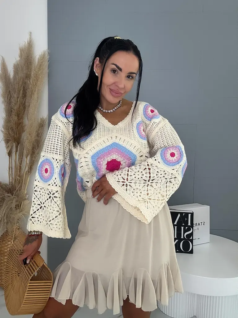 Azsúros stílusú pulóver LILI