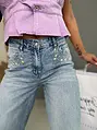 Hímzéssel és kövekkel díszített High Waist farmer