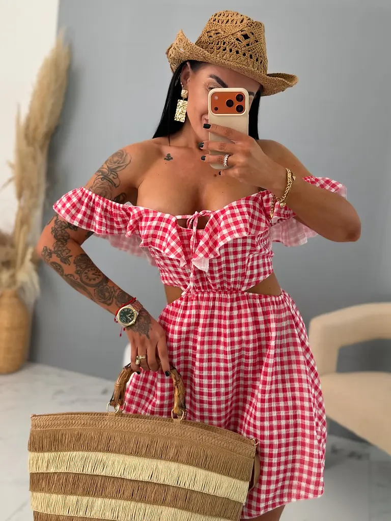 Muszlin ruha nyitott hátrésszel ROUGE DRESS