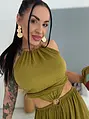 Nyitott hátú hosszú cut-out ruha MILA