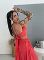 Nyitott hátú hosszú cut-out ruha MILA