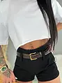 Chino black rövidnádrág övvel 