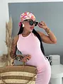 Bordázott anyagú  hosszú ruha FITTED
