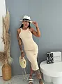 Bordázott anyagú  hosszú ruha FITTED