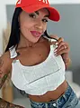 Bordázott crop top működő csatos pántokkal RIBBED