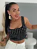 Crop-top ezüst kövekkel díszítve BLANCA