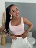 Crop-top ezüst kövekkel díszítve BLANCA