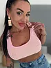 Bordázott crop top működő csatos pántokkal CAPRI