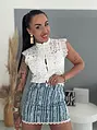 Csipkével díszített farmer skort PIXIE