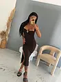 Felsliccelt midi ruha HOLLIE