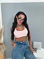 Bordázott crop top működő csatos pántokkal CAPRI