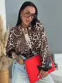 Szatén leopárdmintás ballon jacket LEORA