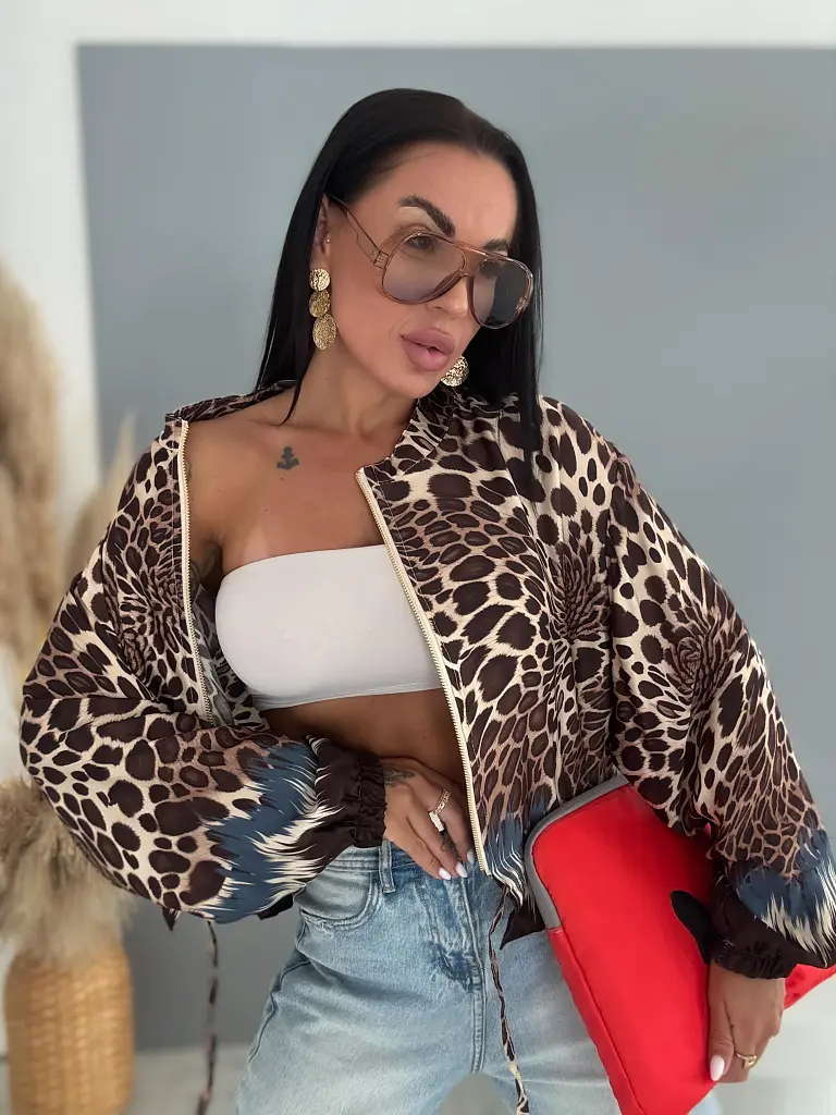 Szatén leopárdmintás ballon jacket LEORA - next