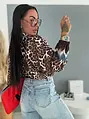 Szatén leopárdmintás ballon jacket LEORA