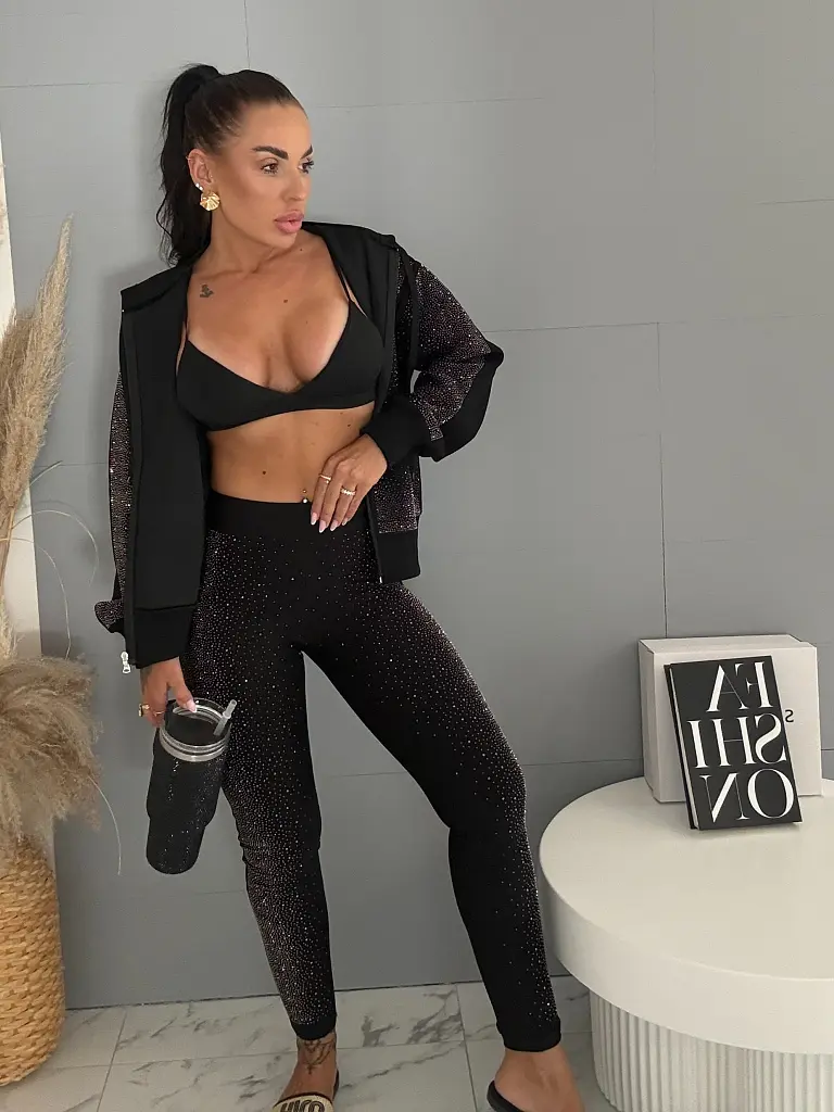 Leggings ezüst strasszkövekkel PARTY