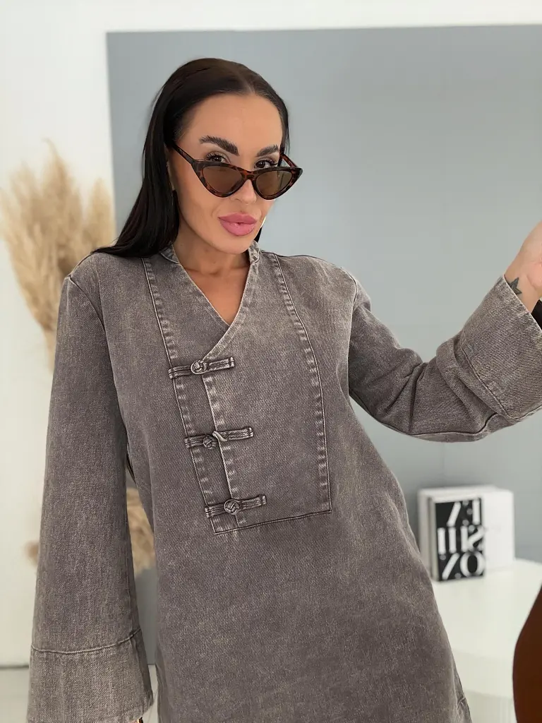 Lezser farmer ruha gombokkal MONA - next