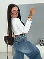 Szaggatott magas derekú baggy fit farmer RINA