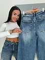 Szaggatott magas derekú baggy fit farmer RINA