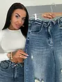 Szaggatott magas derekú baggy fit farmer RINA