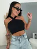 Csillogós crop top X pánttal STARRY
