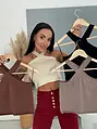 Csillogós crop top X pánttal STARRY