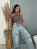 Csillogós crop top X pánttal STARRY