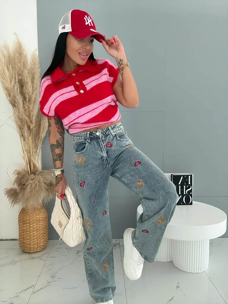 Magas derekú wide leg farmer LOVE ME - next