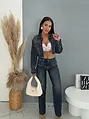 Crop denim szett strasszkövekkel STARDUST