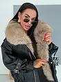 Műbőr kabát szőrmével DARK NOVA