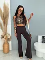 Leopárd mintás sportos crop-top melltöméssel CARA